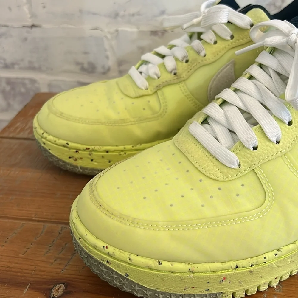 Nike Air Force 1 Crater Lt Lemon Twist White Shoes DH2521 700 Men's Size 9.5